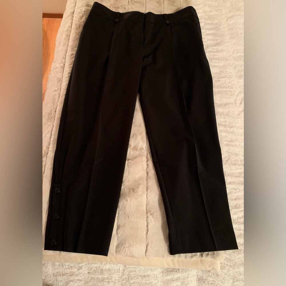 Trina Turk womens cropped slacks tapered black size 10
